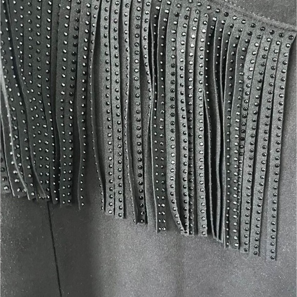 Zara - Faux Suede Fringe Button Up Jacket - Picture 2 of 5